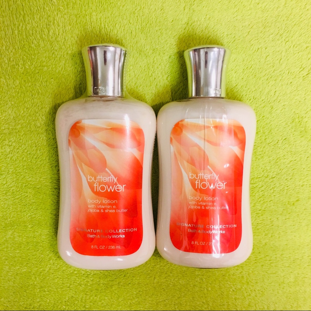 Bath & Body Works Butterfly Flower 8 oz lotion set